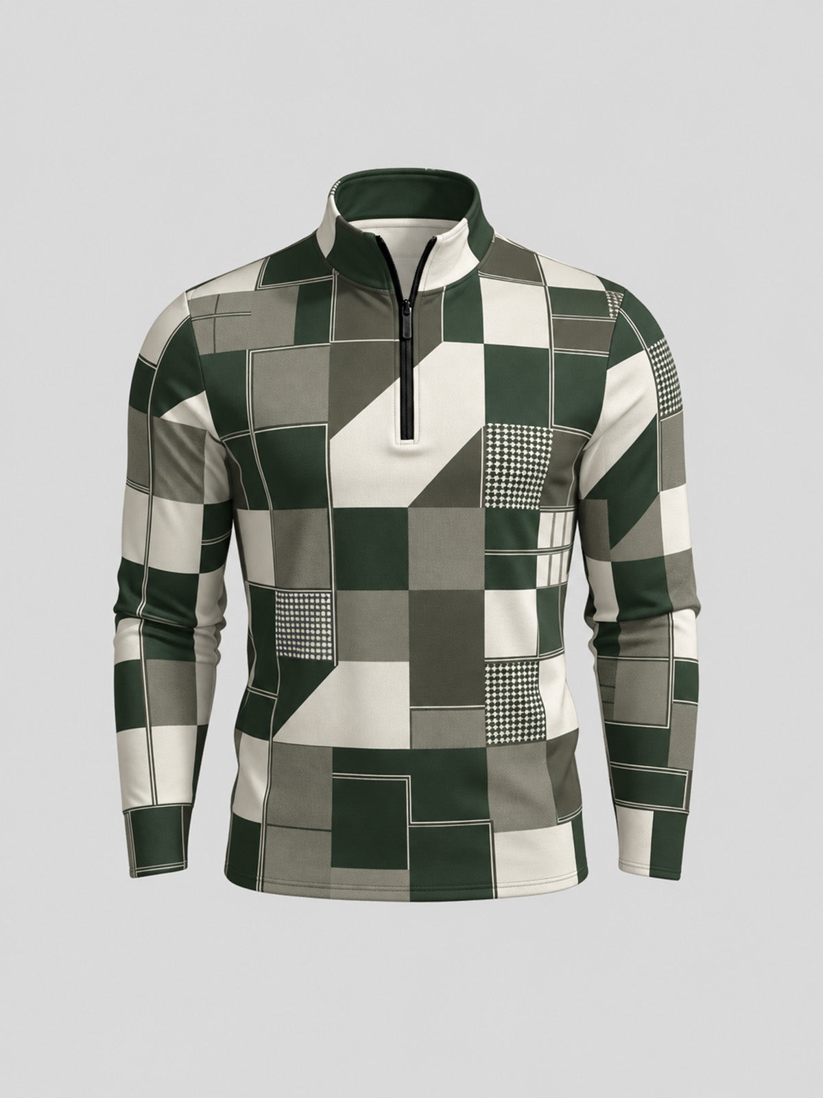 Fairway Patchwork Men's Lightweight Golf Shirt Quarterzip UPF50+