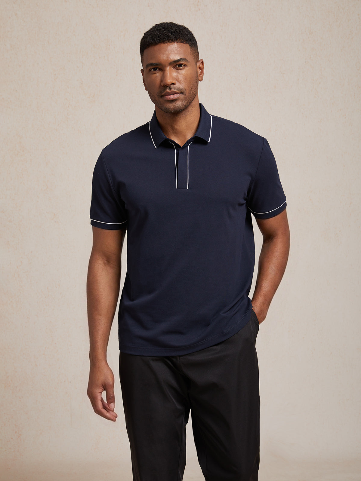 NaturalComfy Men's Contrasting Trimmings Polo