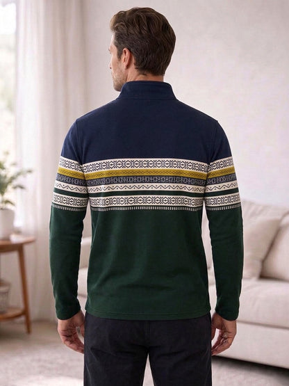 Playful Nautical Men's Lightweight Golf Shirt Quarterzip UPF50+