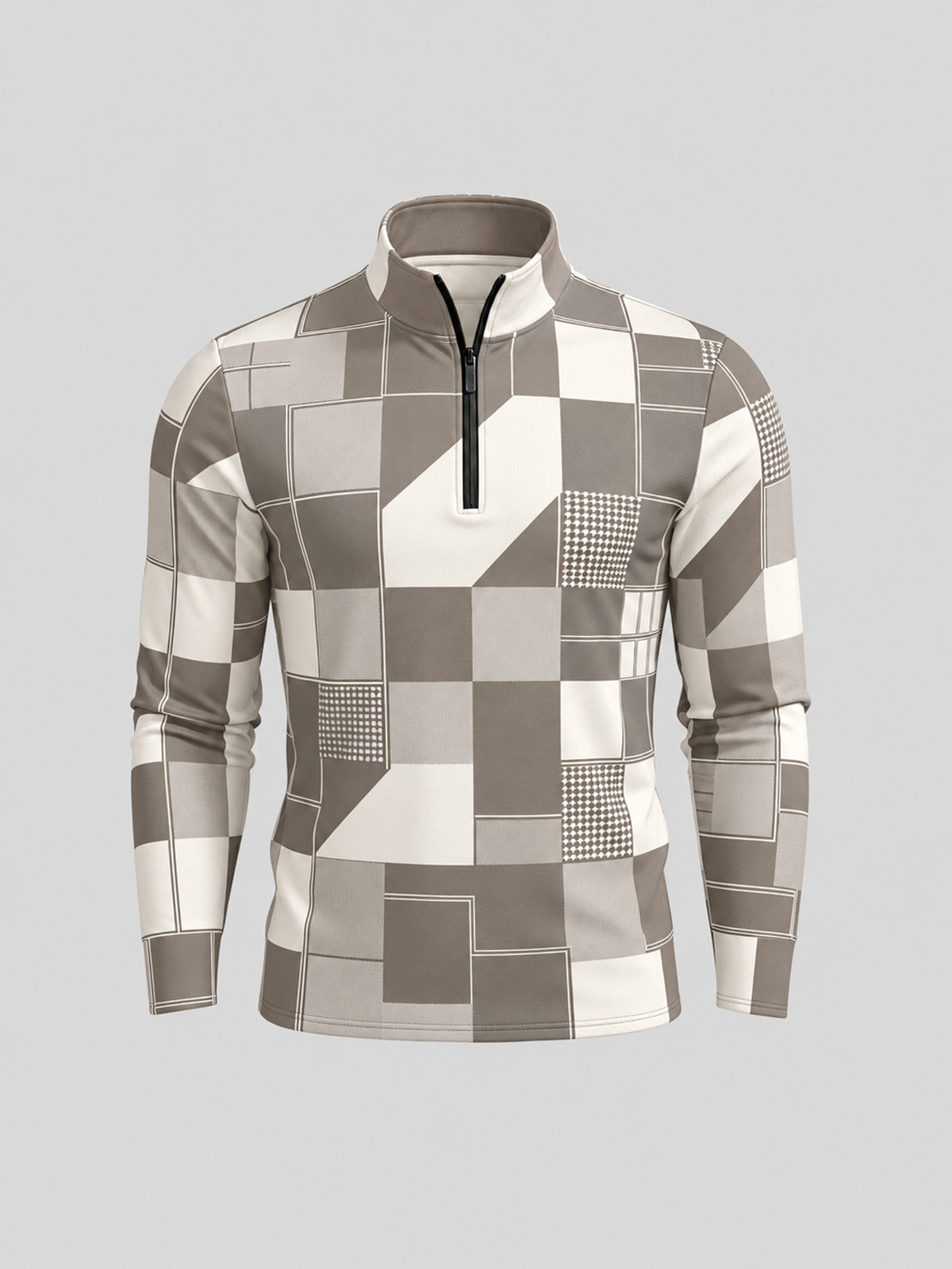 Fairway Patchwork Men's Lightweight Golf Shirt Quarterzip UPF50+