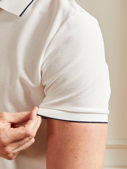 PearlTex Men's Cotton-Linen-Silk Polo Top