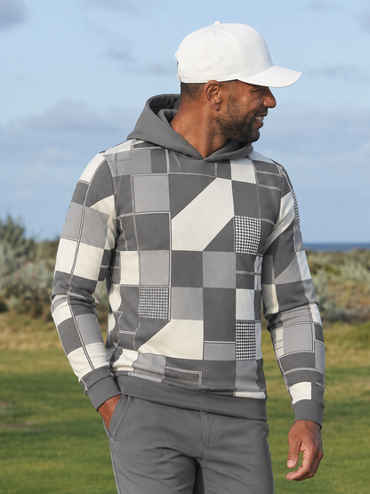 Fairway Patchwork Men's Golf Hooded Sweatshirt