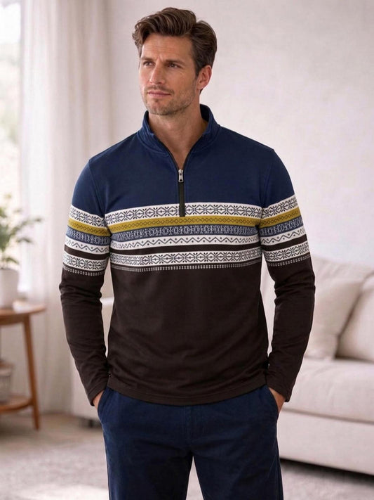 Playful Nautical Men's Lightweight Golf Shirt Quarterzip UPF50+
