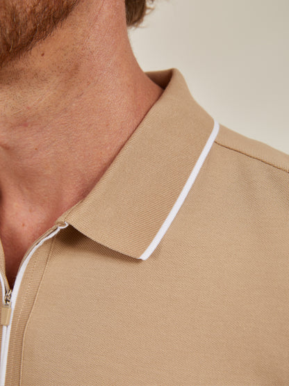 CotFlex Men's Cotton Blend Polo Top Quarterzip