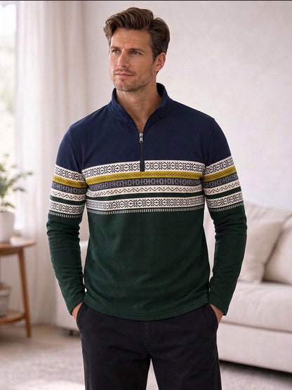Playful Nautical Men's Lightweight Golf Shirt Quarterzip UPF50+