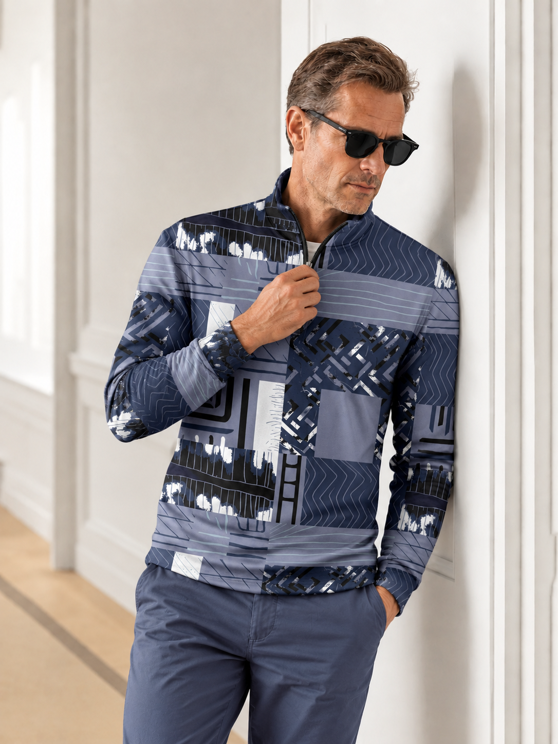 Not So Classic Men's Lightweight Golf Shirt Quarterzip UPF50+