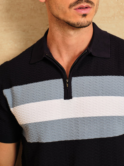 More Than Basic Knit Golf Shirt Quarterzip