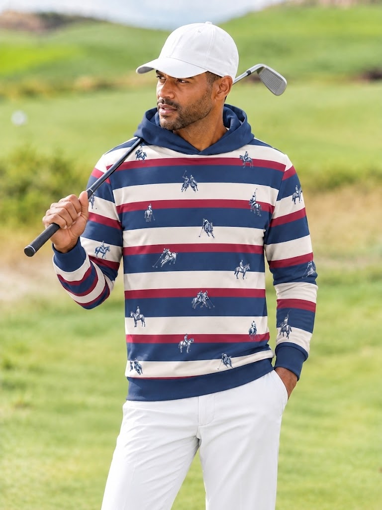 Playful Nautical Men's Golf Hooded Sweatshirt