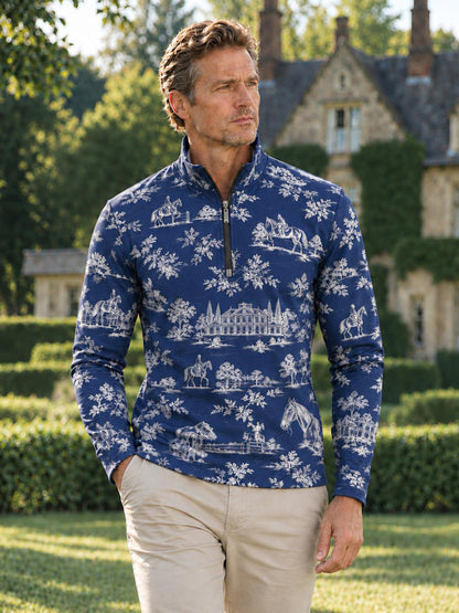 Equestrian Heritage Men's Lightweight Golf Shirt Quarterzip UPF50+