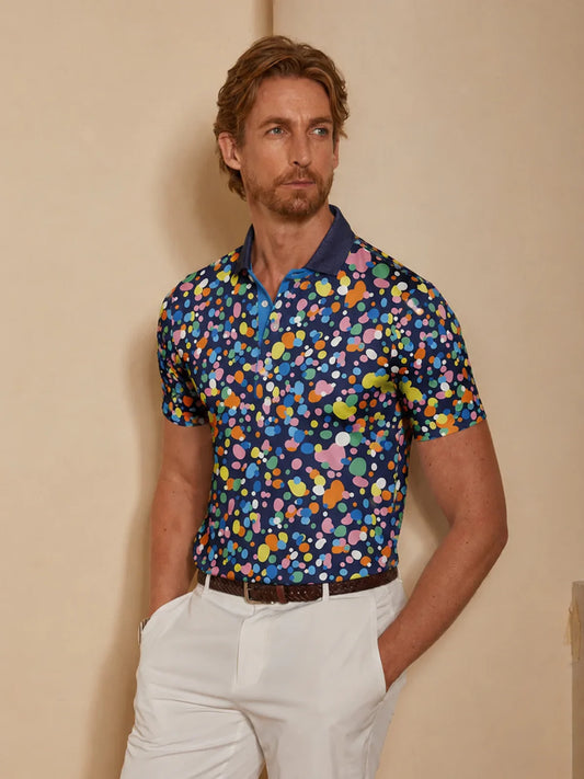 Hyper-prep Men's Ribbed Collar Polo Top UPF50+