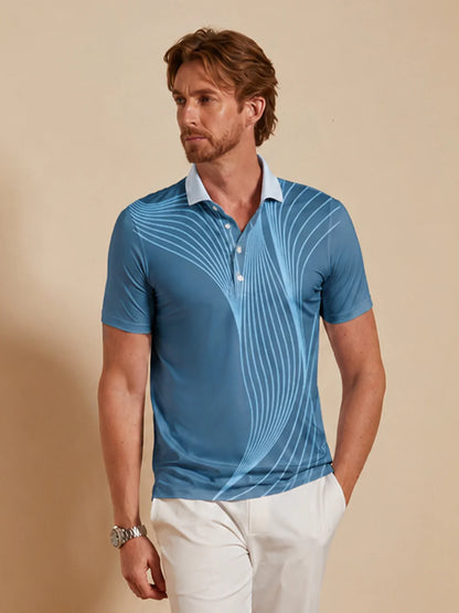 Air Brush Herren Polo-Shirt mit Rippkragen UPF50+