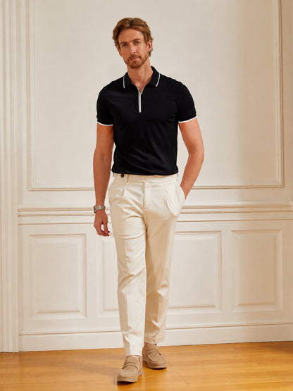 CotFlex Men's Piqué Cotton Blend Polo Top Quarterzip