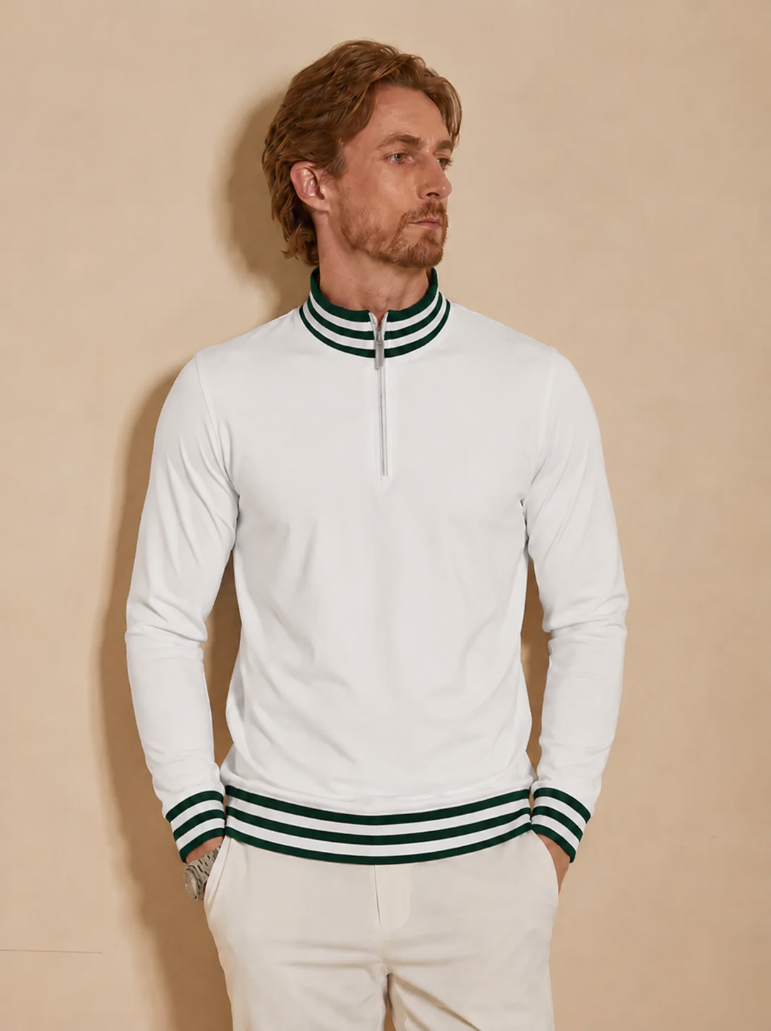 Navycore Polo da golf da uomo con zip a quarto UPF50+