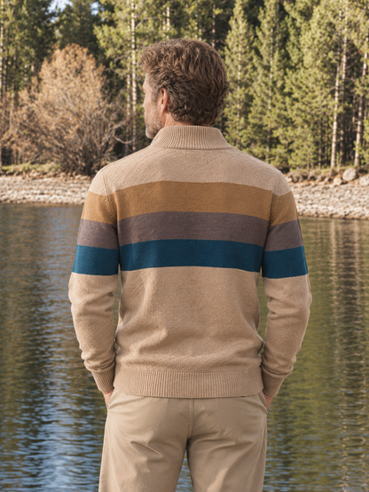 More Than Basic Men's Midweight Golf Quarter Zip Sweater