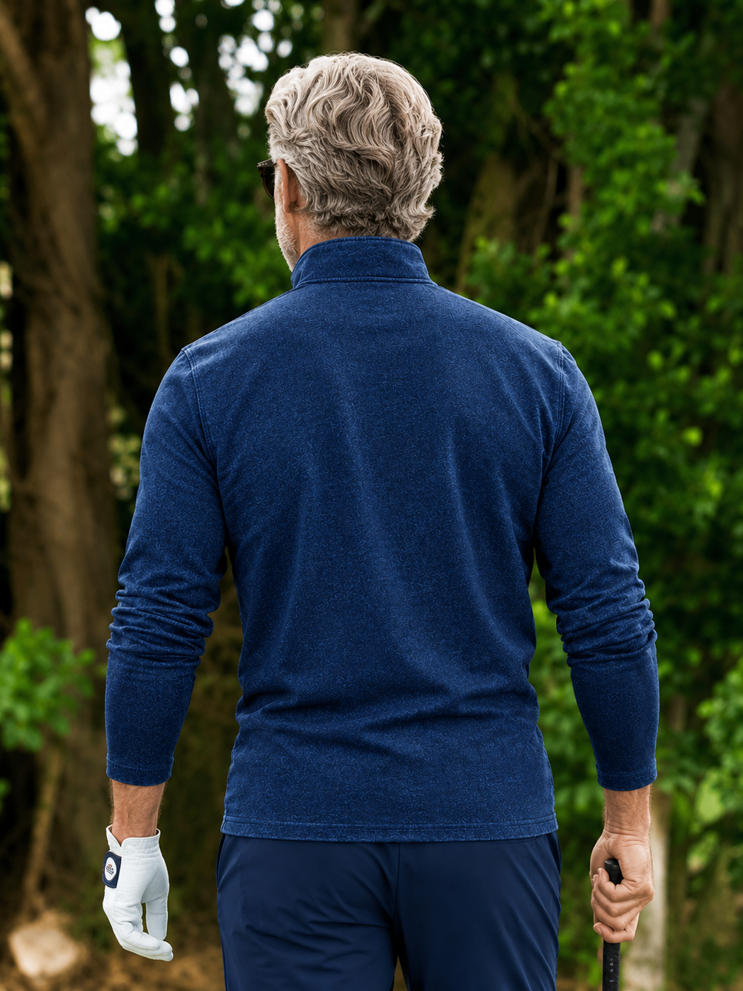 Faux Denim Men's Lightweight Golf Shirt Quarterzip UPF50+