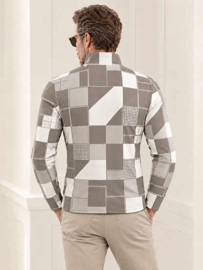 Fairway Patchwork Men's Lightweight Golf Shirt Quarterzip UPF50+