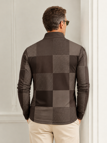 Fairway Patchwork Men's Lightweight Golf Shirt Quarterzip UPF50+