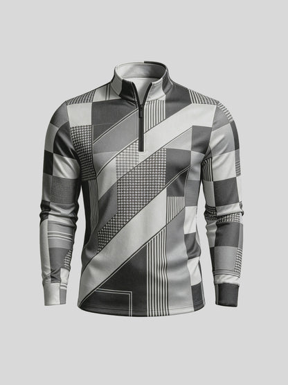 Fairway Patchwork Men's Lightweight Golf Shirt Quarterzip UPF50+
