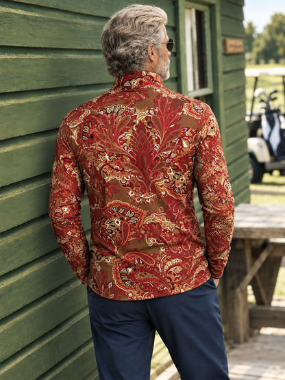 Paisley Heritage Men's Lightweight Golf Shirt Quarterzip UPF50+