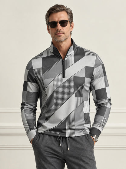 Fairway Patchwork Men's Lightweight Golf Shirt Quarterzip UPF50+