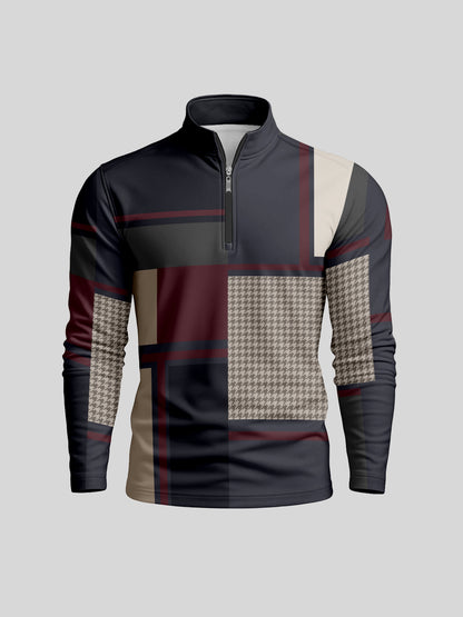 Fairway Patchwork Men's Lightweight Golf Shirt Quarterzip UPF50+