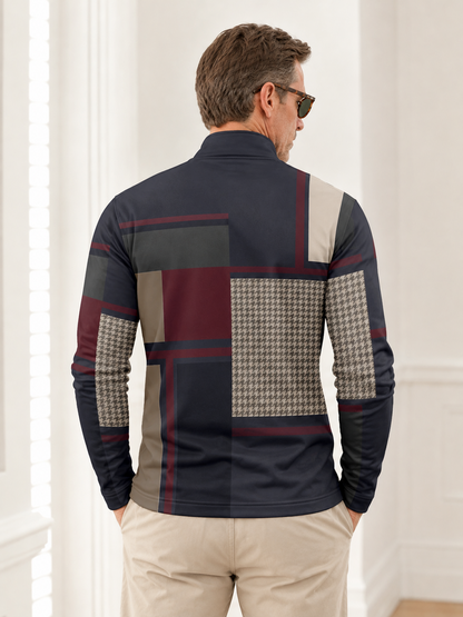 Fairway Patchwork Men's Lightweight Golf Shirt Quarterzip UPF50+
