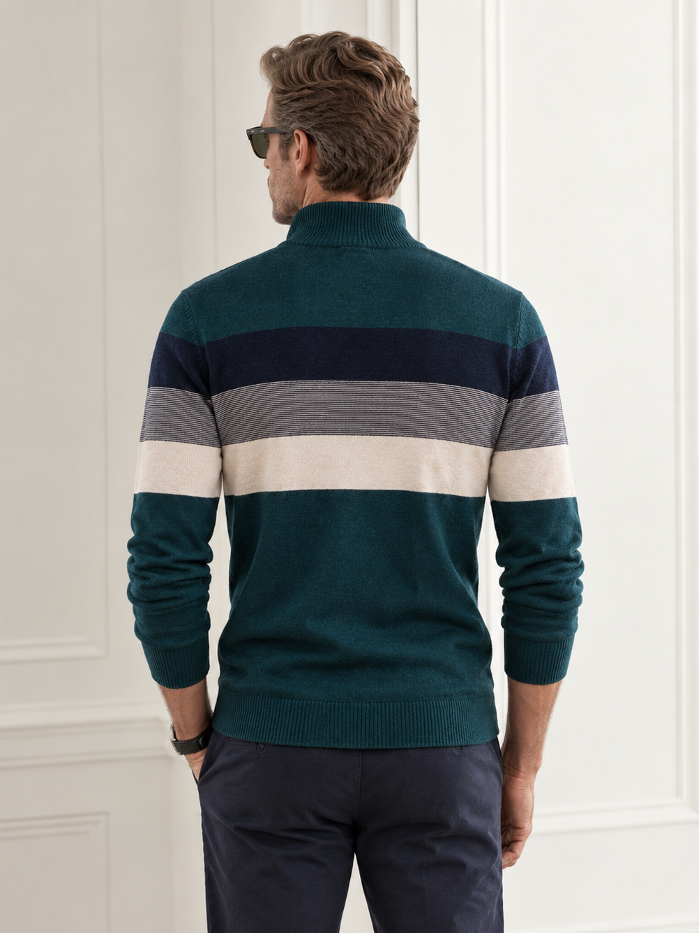 More Than Basic Men's Midweight Golf Quarter Zip Sweater