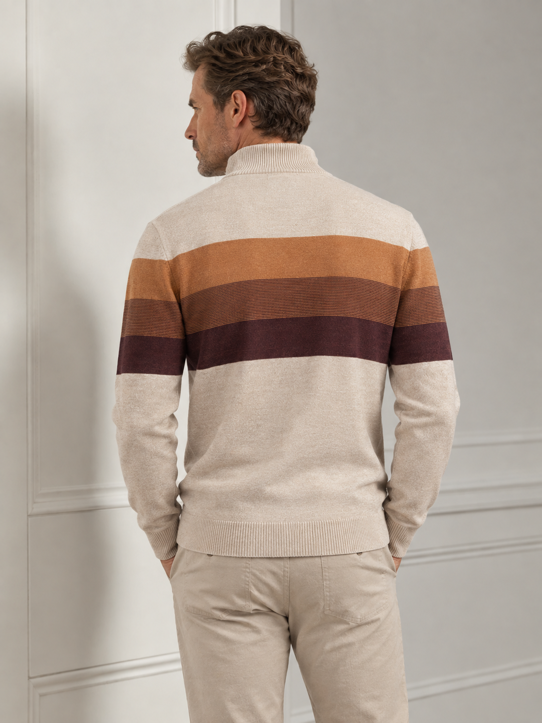 More Than Basic Men's Midweight Golf Quarter Zip Sweater