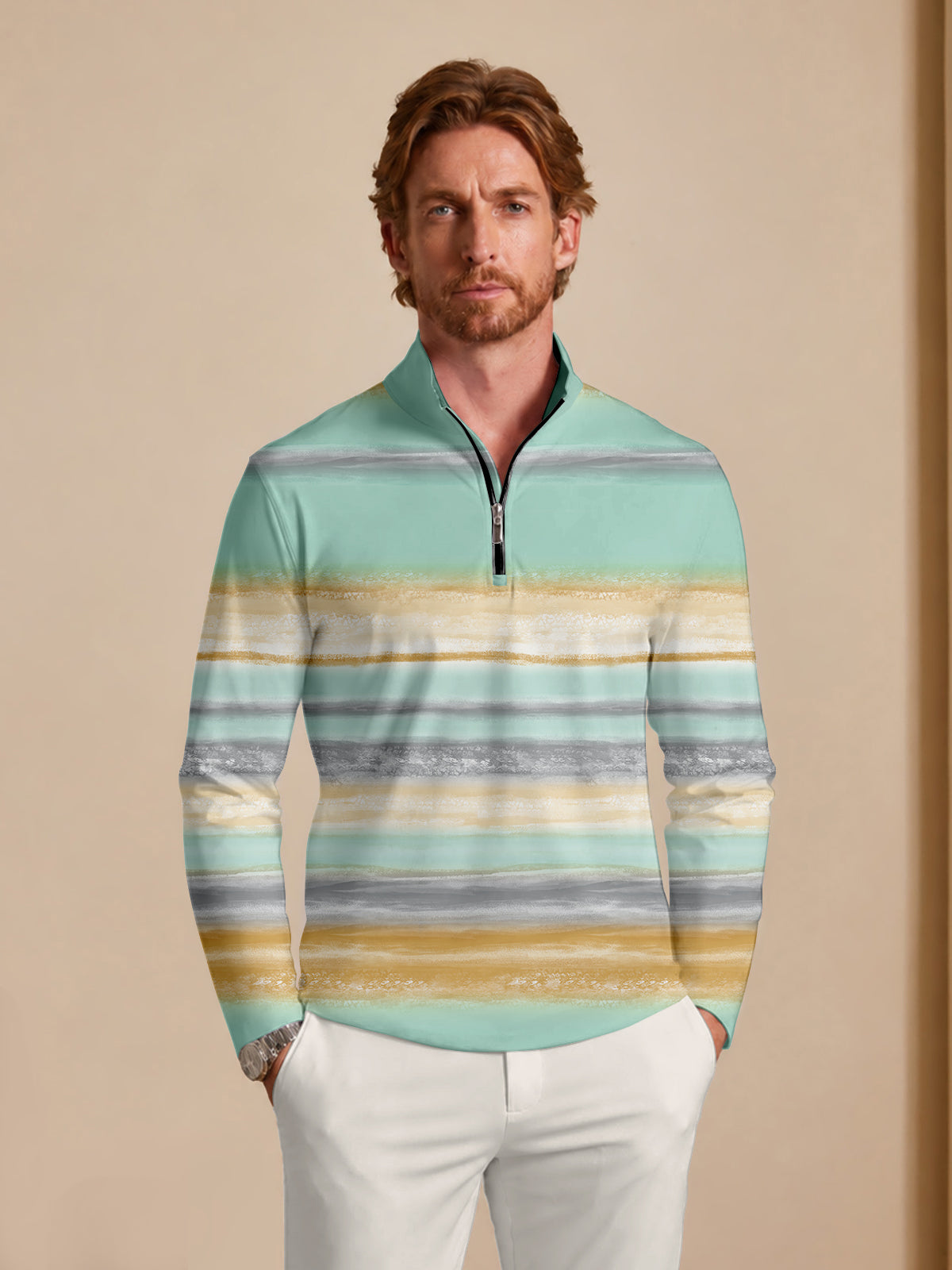 Inked Skins Men's Lightweight Golf Shirt Quarterzip UPF50+