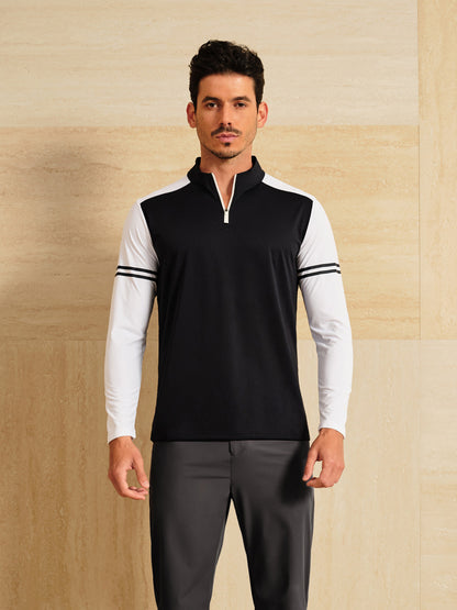 More Than Basic Men's Golf Shirt Quarterzip UPF50+
