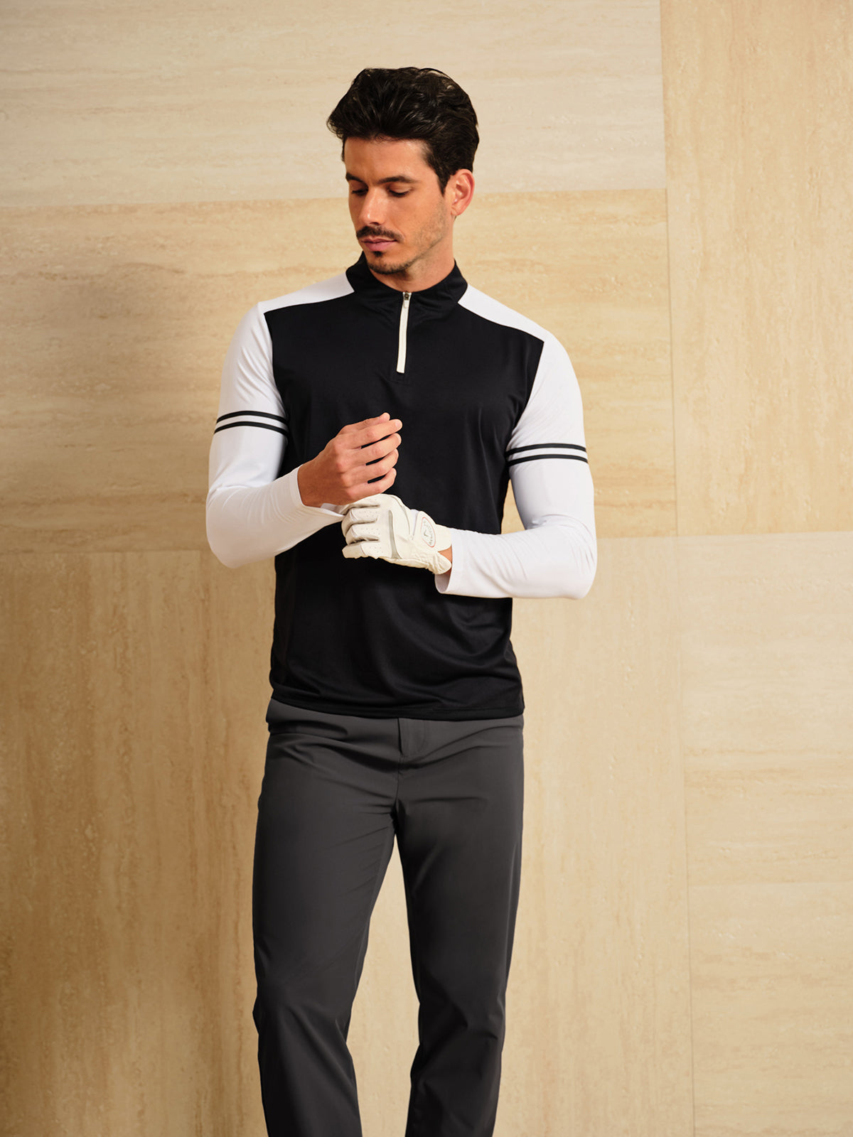More Than Basic Men's Golf Shirt Quarterzip UPF50+