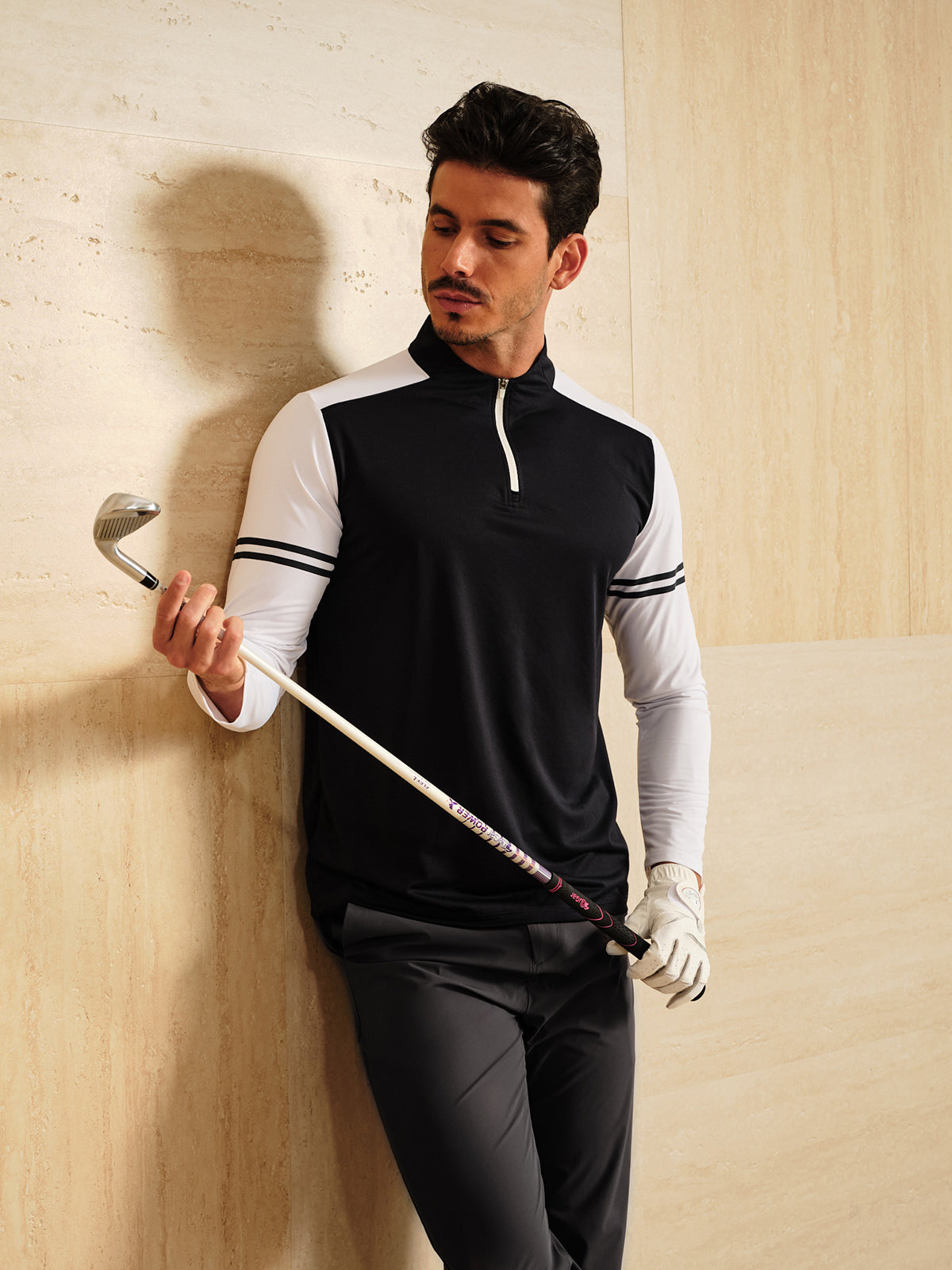 More Than Basic Men's Golf Shirt Quarterzip UPF50+