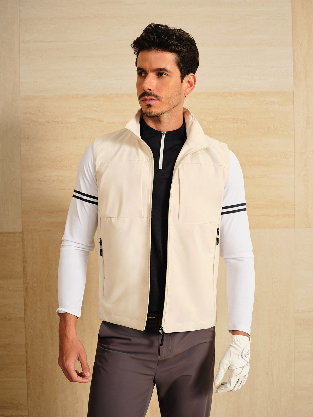 More Than Basic Men's Golf Full Zip Pocket Vest