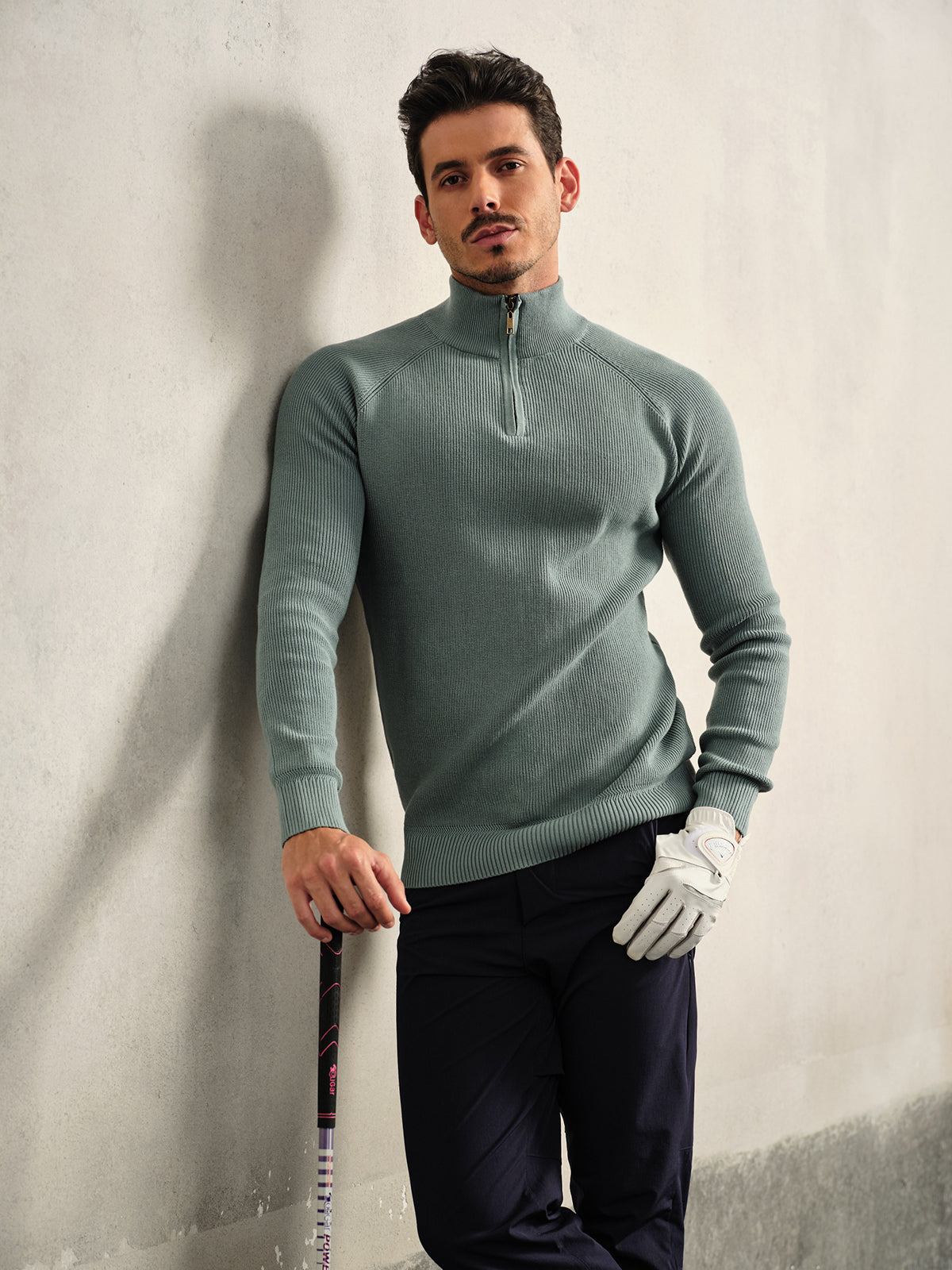 More Than Basic Men's Golf Quarter Zip Sweater