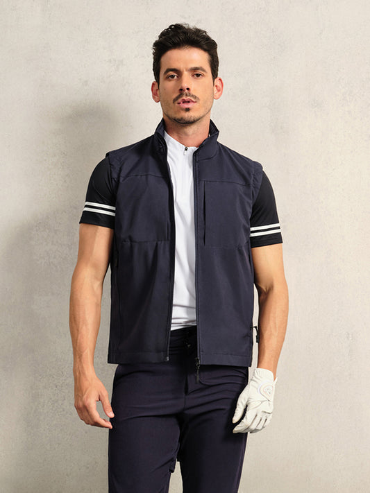 More Than Basic Men's Golf Full Zip Pocket Vest