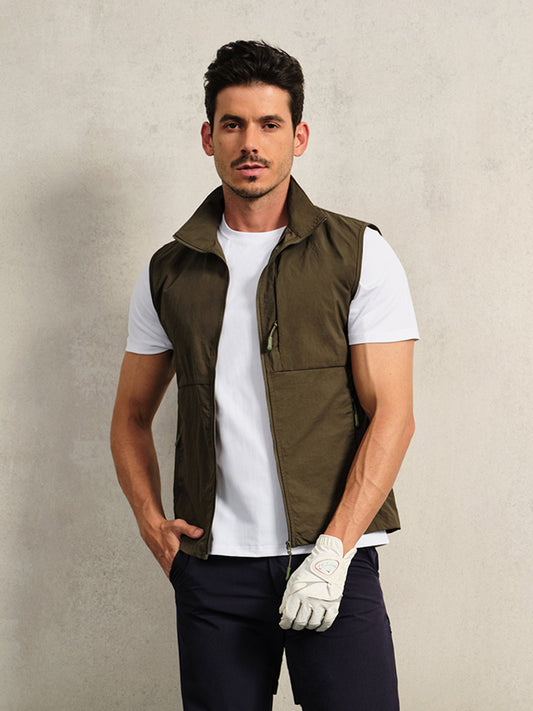 More Than Basic Men's Golf Full Zip Pocket Vest