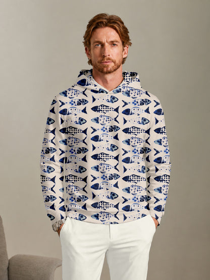 Playful Nautical Men's Golf Hooded Sweatshirt