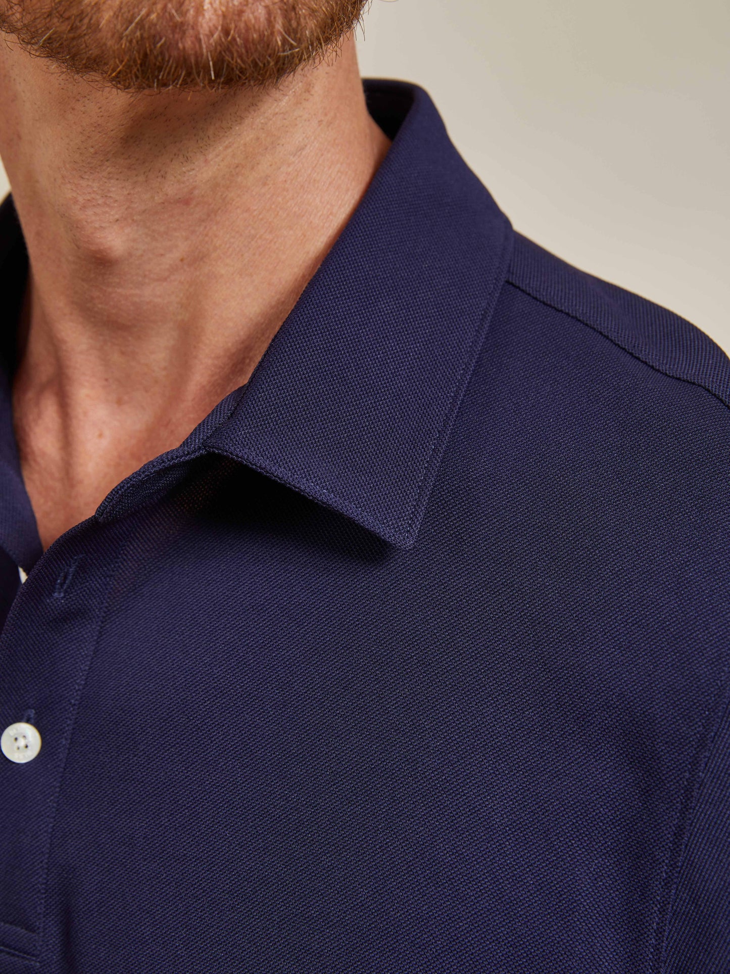 PearlTex Men's Piqué Cotton-Silk Blend Polo Top