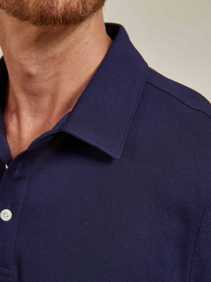 PearlTex Men's Piqué Cotton-Silk Blend Polo Top