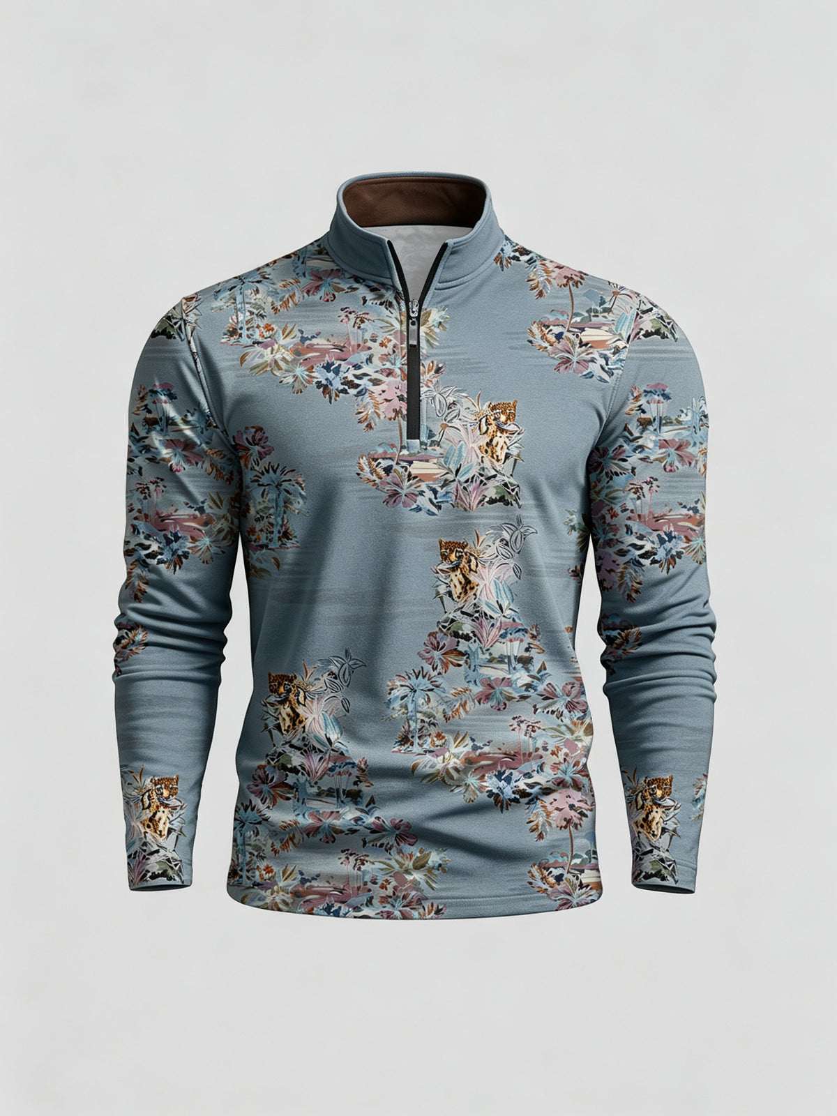 Botanical Energy Men's Lightweight Golf Shirt Quarterzip UPF50+