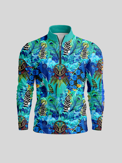 Botanical Energy Men's Lightweight Golf Shirt Quarterzip UPF50+