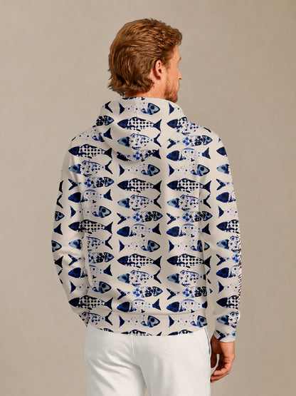 Playful Nautical Men's Golf Hooded Sweatshirt