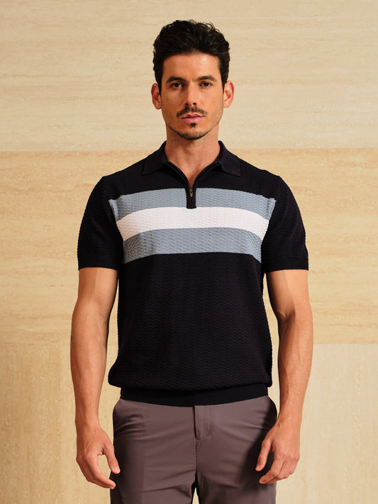 More Than Basic Knit Golf Shirt Quarterzip