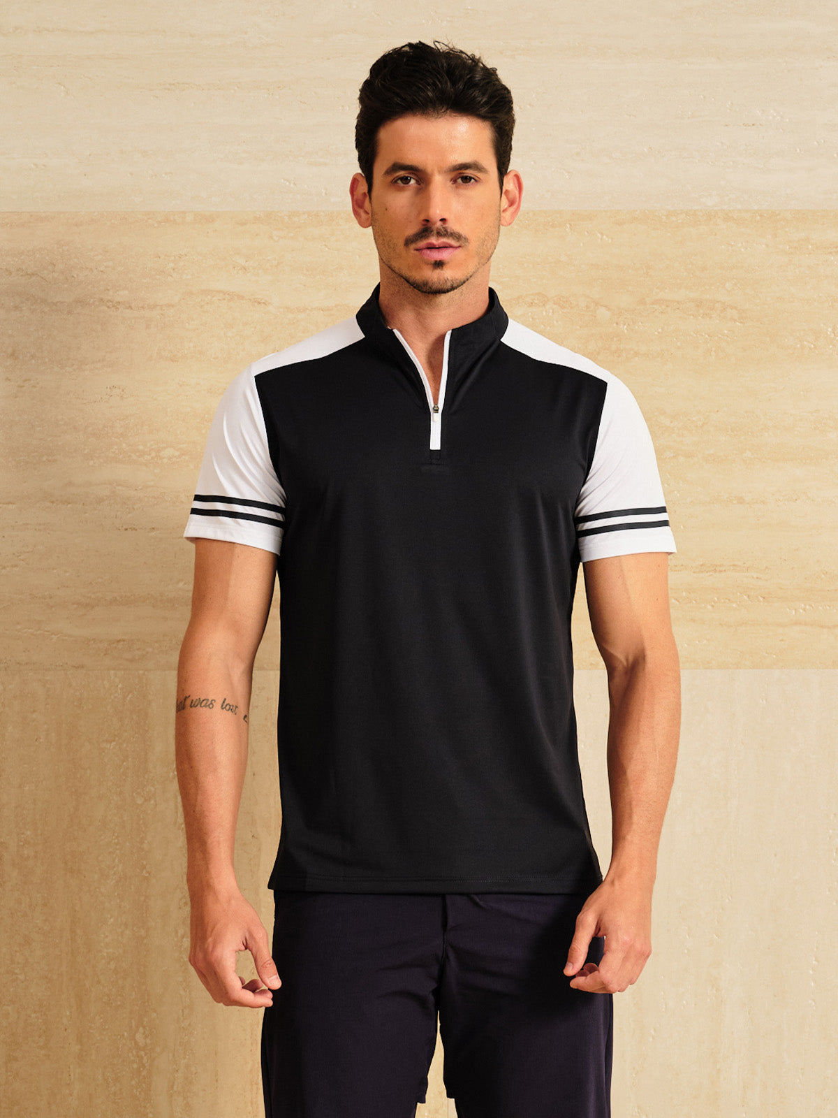More Than Basic Men's Golf Shirt Quarterzip UPF50+