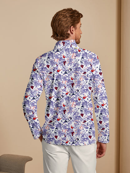 Botanical Energy Men's Lightweight Golf Shirt Quarterzip UPF50+