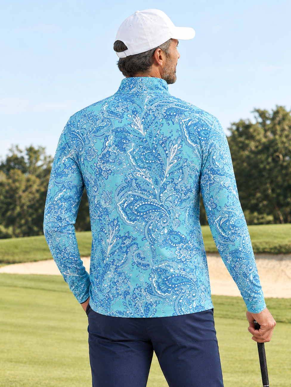 Paisley Heritage Men's Lightweight Golf Shirt Quarterzip UPF50+