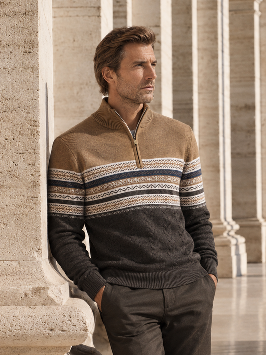 More Than Basic Men's Midweight Golf Quarter Zip Sweater
