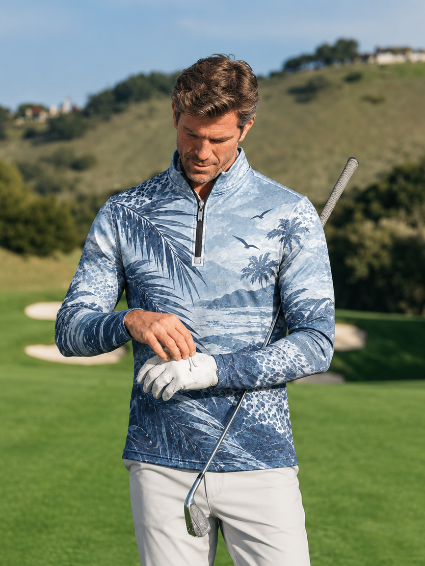 Equestrian Heritage Men's Lightweight Golf Shirt Quarterzip UPF50+