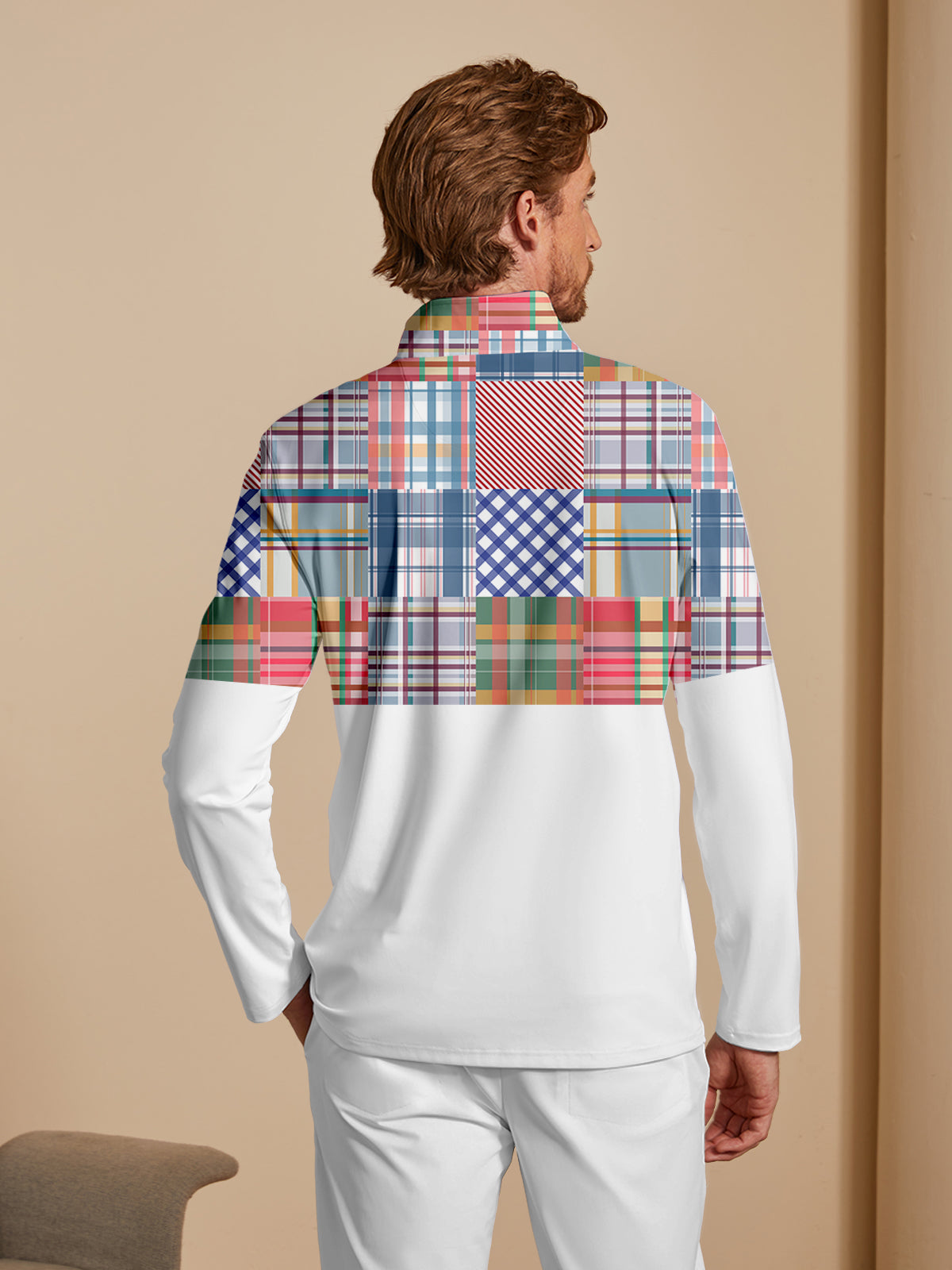 Not So Classic Men's Lightweight Colorblock Golf Shirt Quarterzip UPF50+