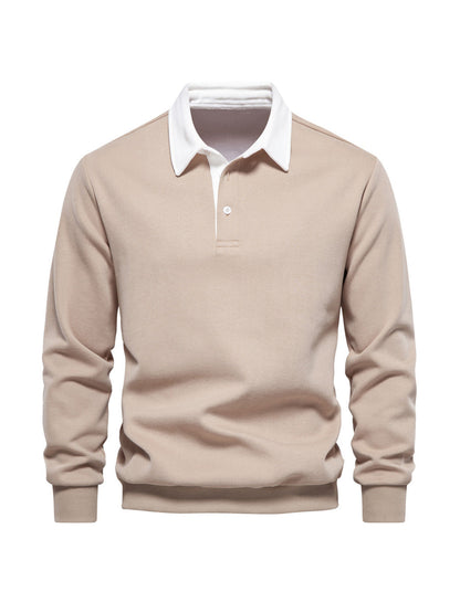More Than Basic Men's Golf Button Up Collared Sweatshirt